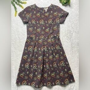 Matilda Jane Friends Forever Maja Ponte Dress in Brown Paisley Print Womens Med